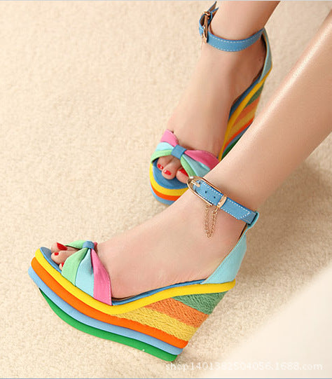 RAINBOW WEDGE SANDAL