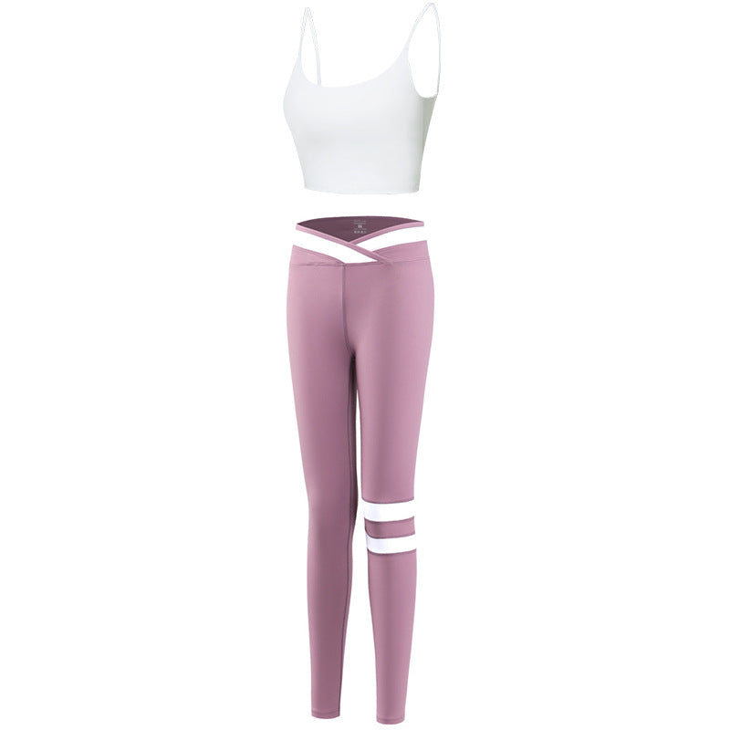 Cross Beauty Back Sports Bra And Pants