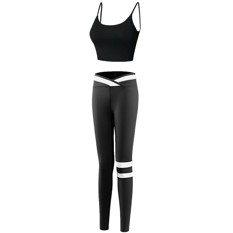 Cross Beauty Back Sports Bra And Pants