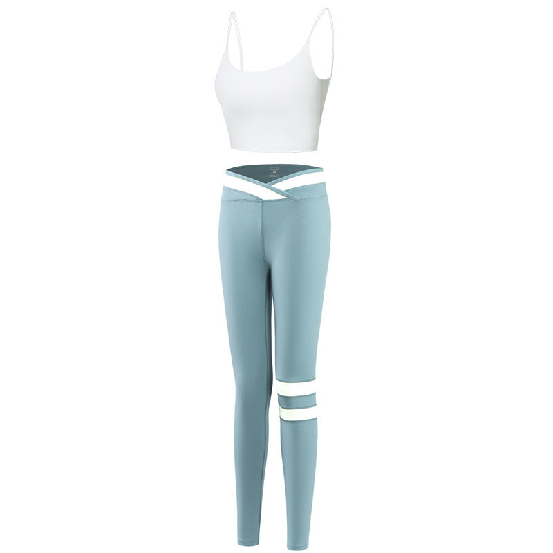 Cross Beauty Back Sports Bra And Pants