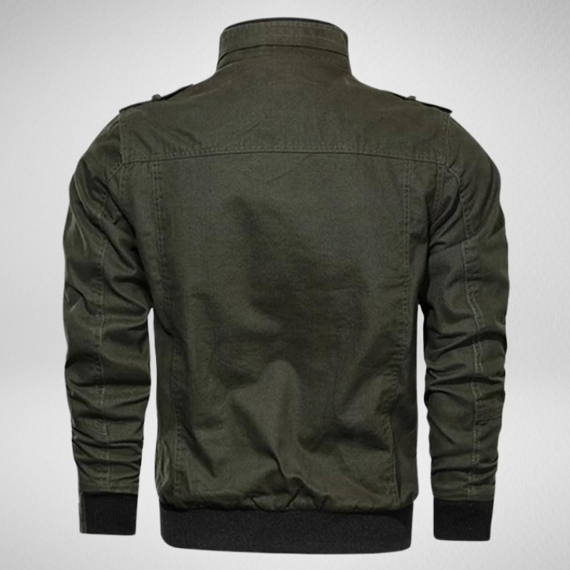 Multi Pocket Slim Fit Aviator Look Bomber Jacket
