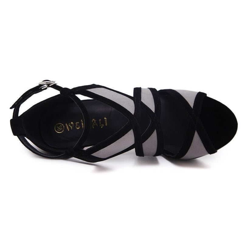 Art Deco Open-Toe Stiletto Heel Sandal