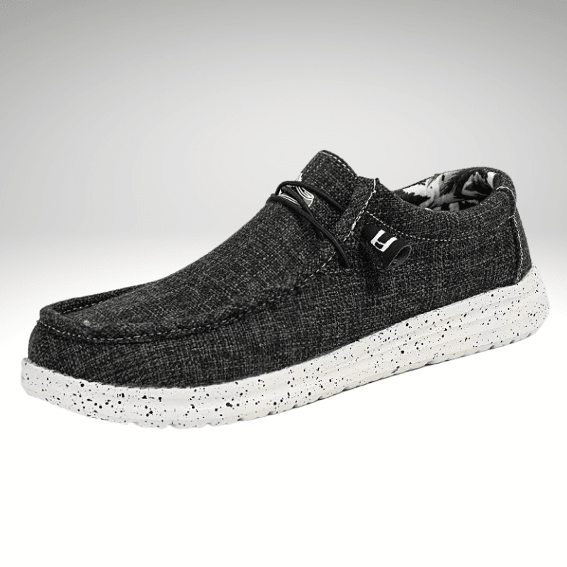 Kwality-Canvas Slip-On Loafer Boat Shoe -Black