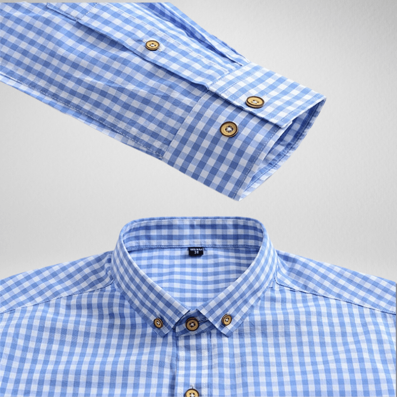 Classic Casual Gingham Checked Long Sleeve Shirt