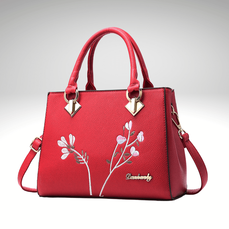 Kwality Floral Embroidery Small Tote Handbag