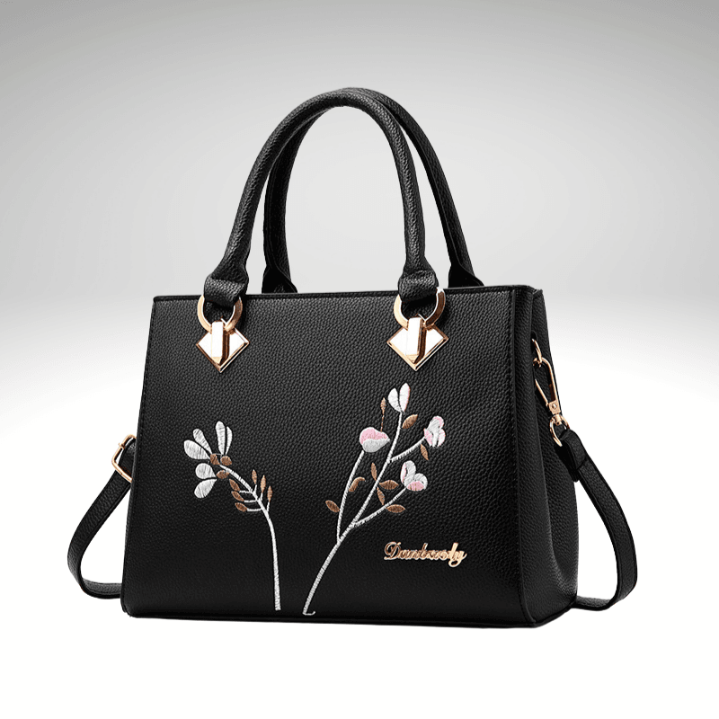 Kwality Floral Embroidery Small Tote Handbag