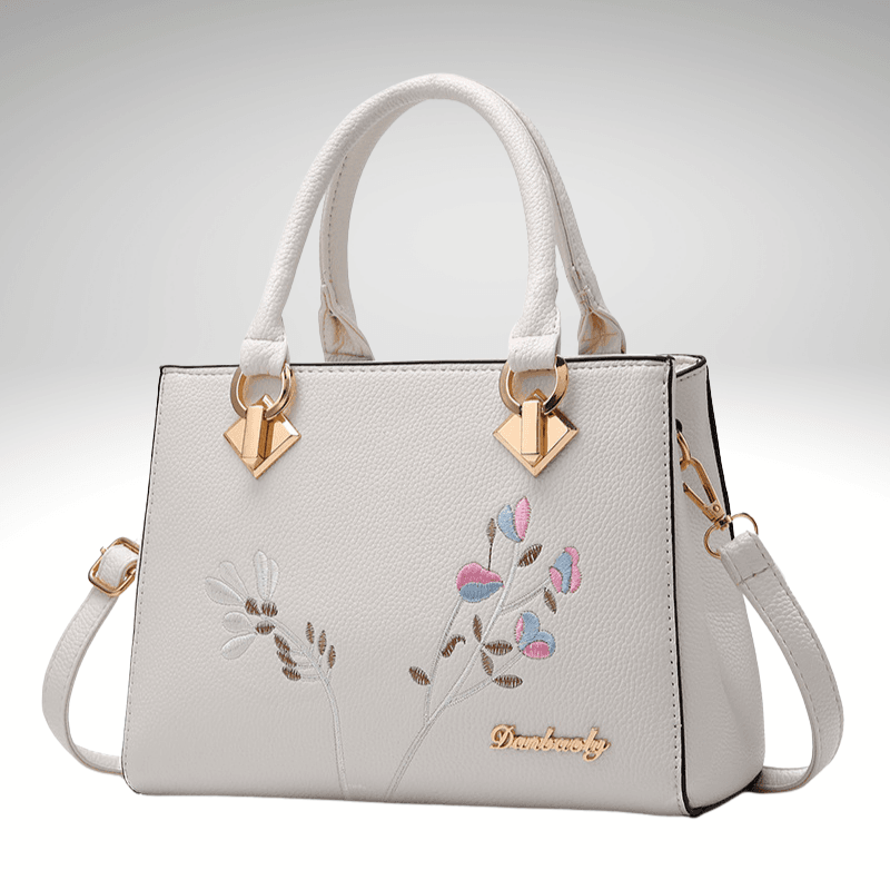 Kwality Floral Embroidery Small Tote Handbag