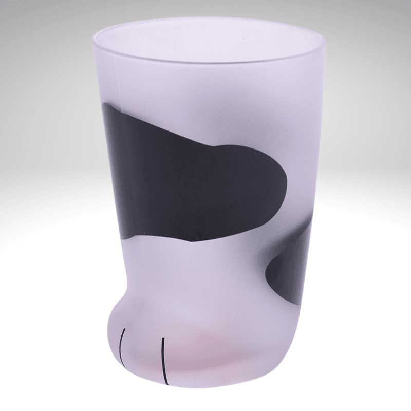 Kwality-Glass Cat Paw Mug Desk Tidy -Black Patch