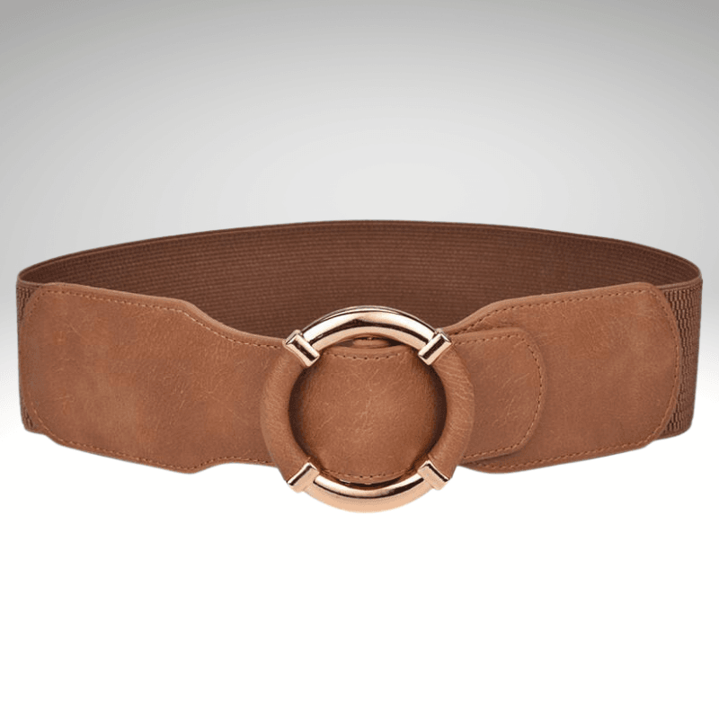 Kwality Gold Ring Buckle Elasticated Wide Dress Belt