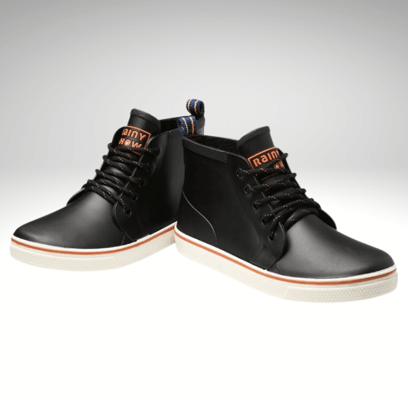 Lace-Up Waterproof Rubber Rain Boot