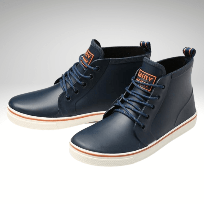 Lace-Up Waterproof Rubber Rain Boot