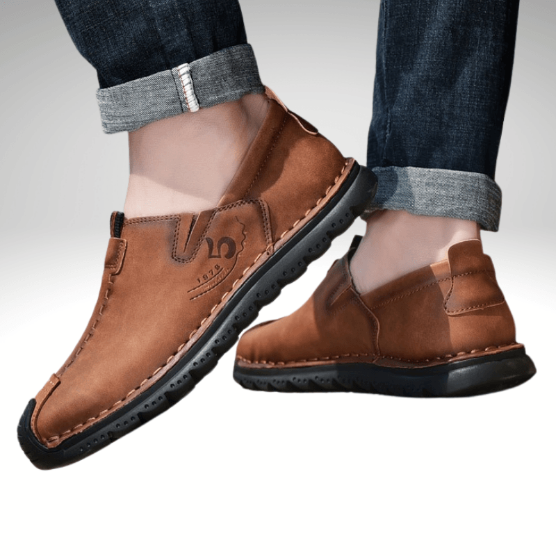 Kwality-Leather Slip-On Casual Loafer Shoe -Brown