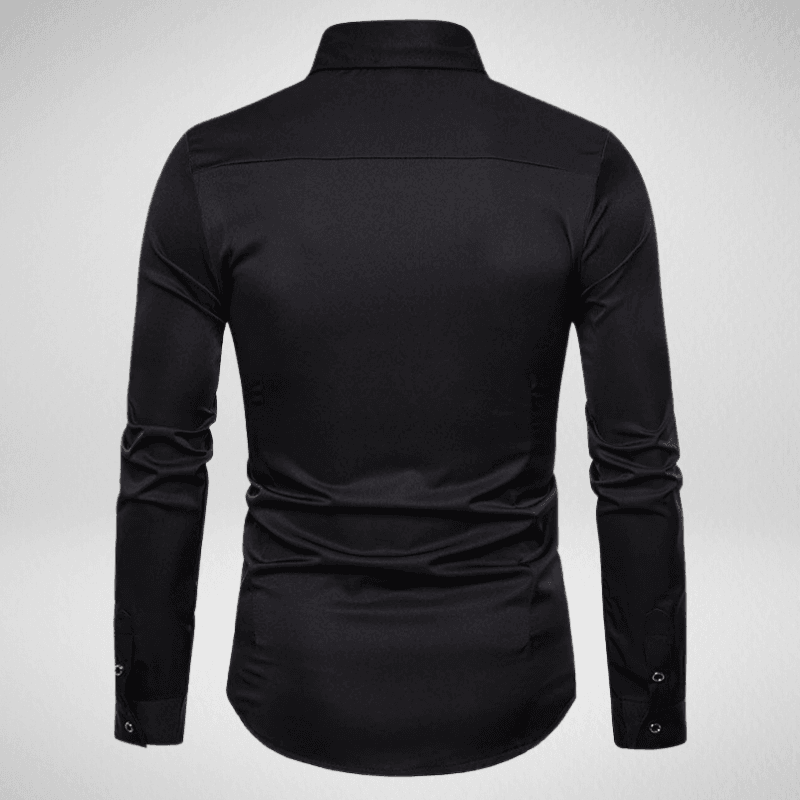 Long Sleeve Embroidered Rose Casual Shirt