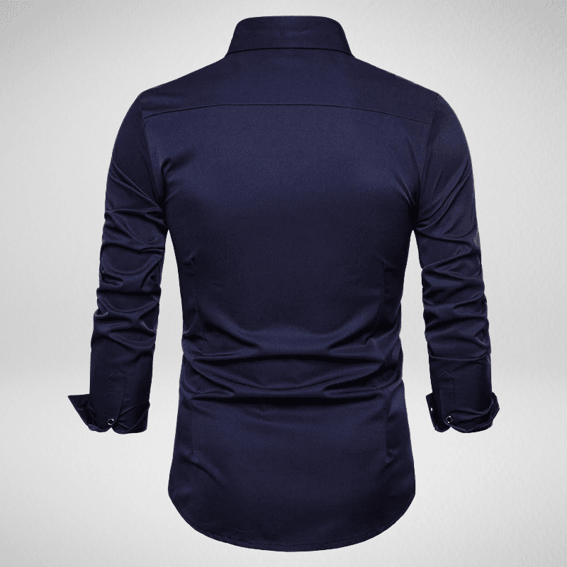 Long Sleeve Embroidered Rose Casual Shirt