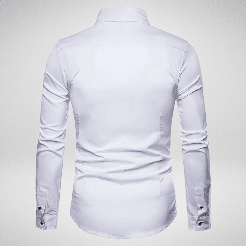 Long Sleeve Embroidered Rose Casual Shirt