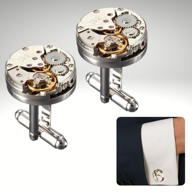 Mechanical Watch Movement Men's Cufflinks