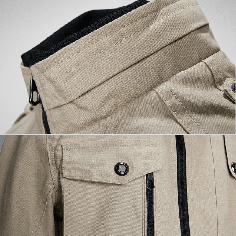 Multi Pocket Slim Fit Aviator Look Bomber Jacket