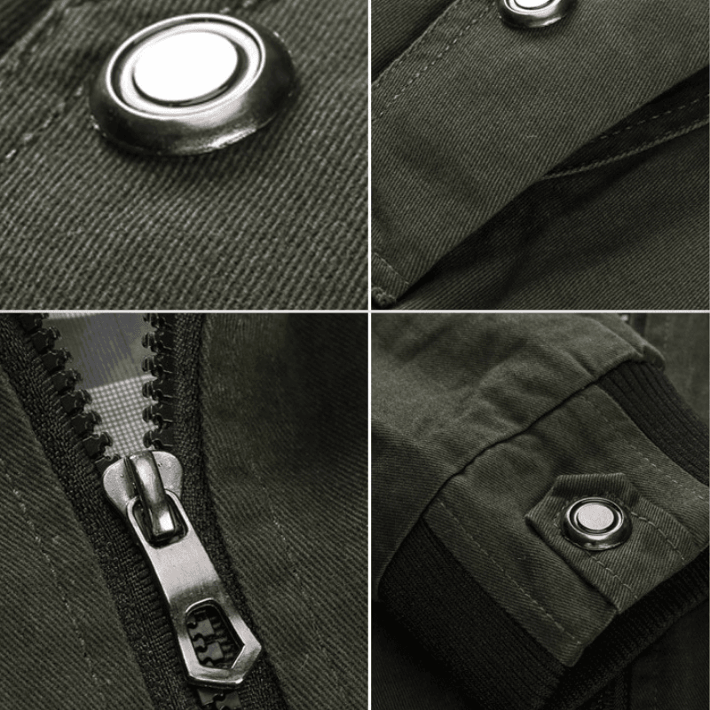 Multi Pocket Slim Fit Aviator Look Bomber Jacket
