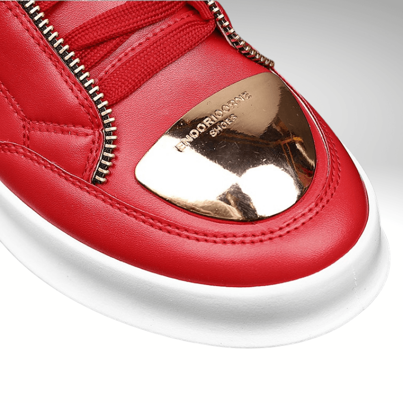 Open Zip and Lace Premium High Top Trainer