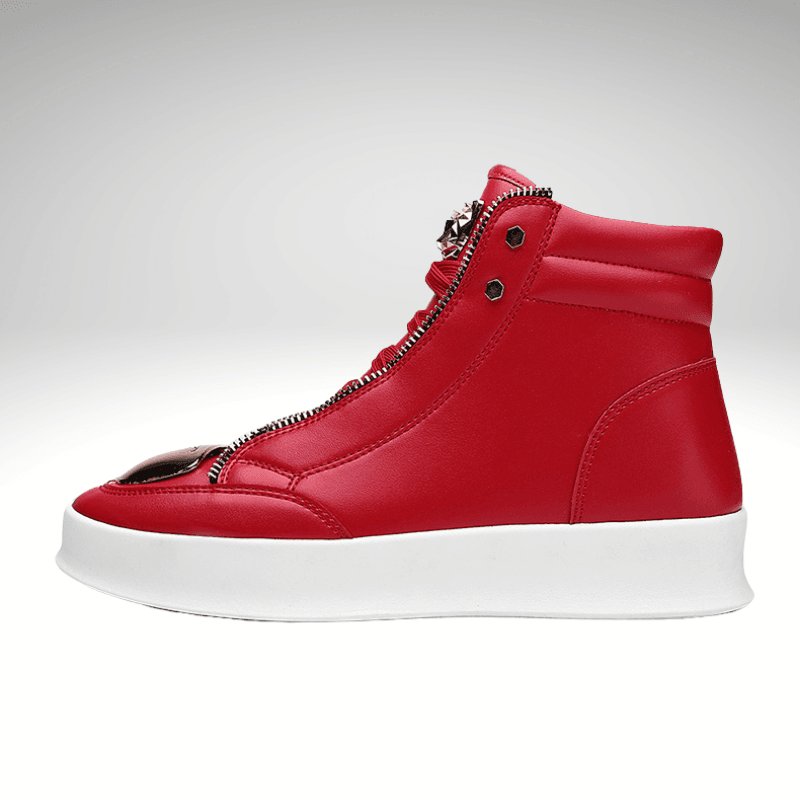 Open Zip and Lace Premium High Top Trainer