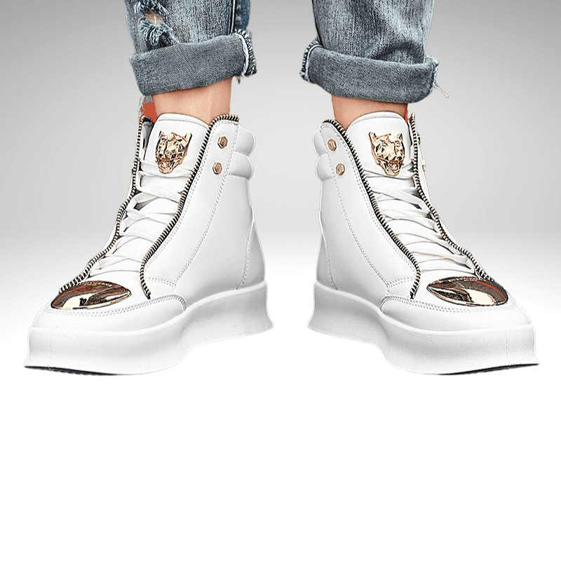 Open Zip and Lace Premium High Top Trainer