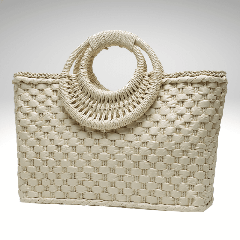 Kwality Simple Weave Holiday Beach Bag Beige