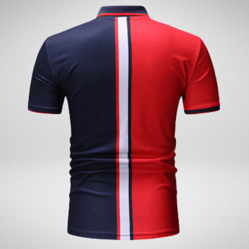 Striped Tri-Colour Sail Ship Logo Polo Shirt
