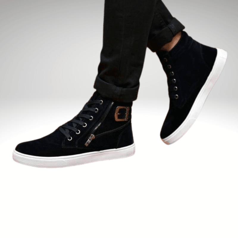 Zip, Lace and Buckle Casual Suede Boot