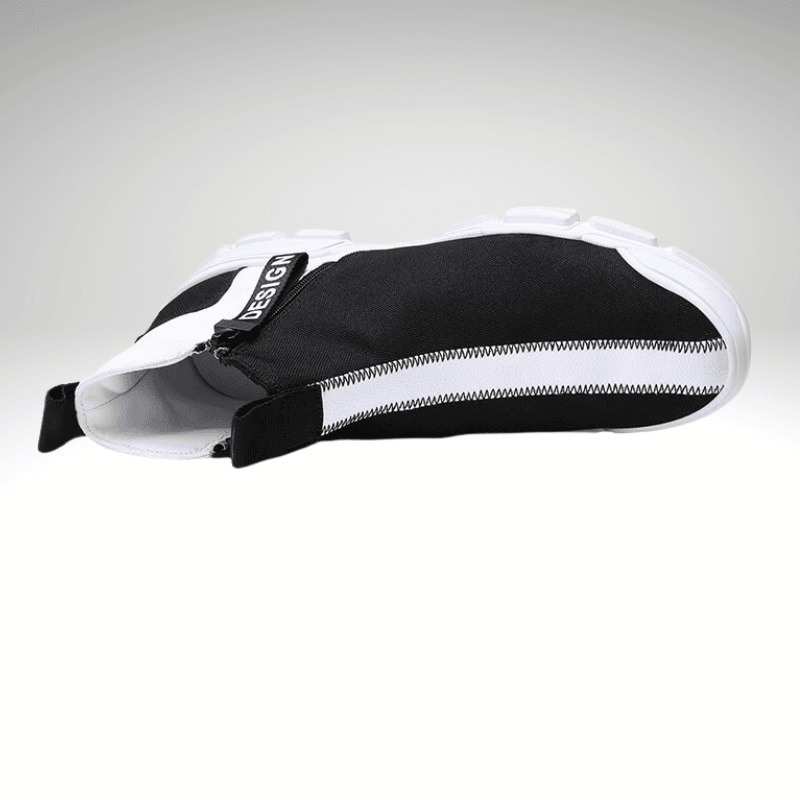 Super Soft Flexible Fabric Zip-Up High Top Trainer