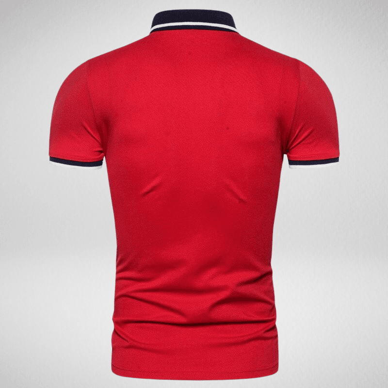 Tri-Colour Patchwork and Embroidery Eagle Polo Shirt