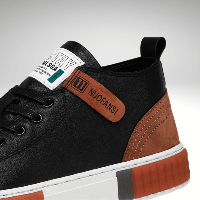 Two-Tone Casual Leather Trainer Shoe