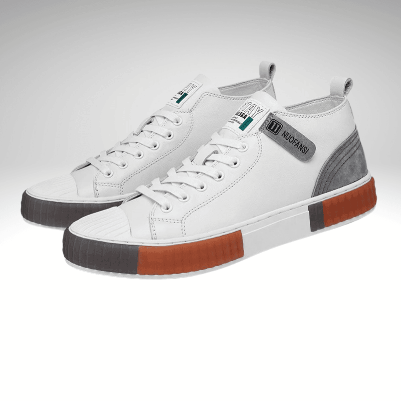 Two-Tone Casual Leather Trainer Shoe