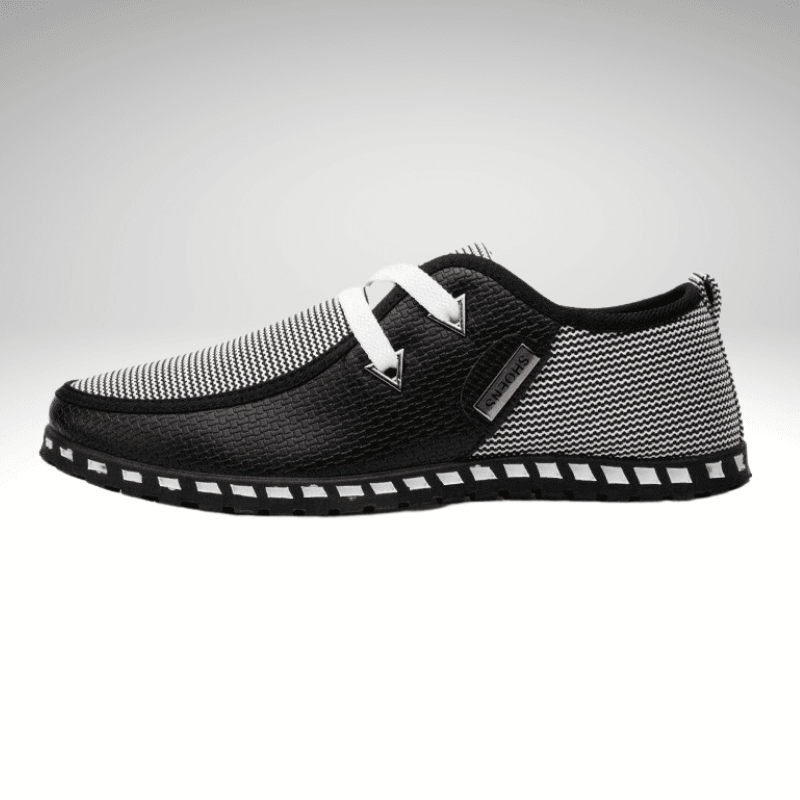 Kwality-Two-Tone Soft Sole Casual Loafer Shoe -Black
