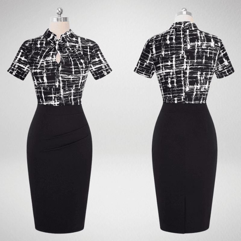 Vintage Two-Piece Effect Bodycon Dress