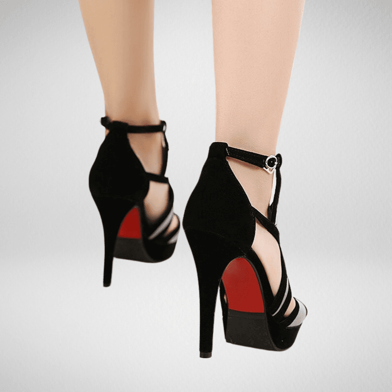 Art Deco Open-Toe Stiletto Heel Sandal