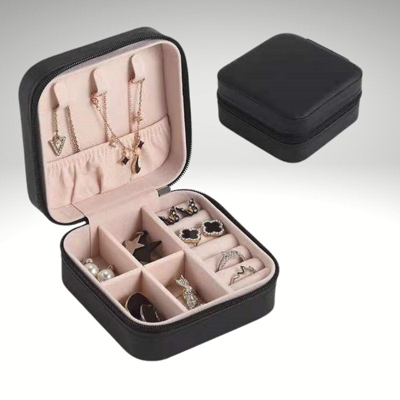 Kwality-Compact Travel Jewellery Box -Black