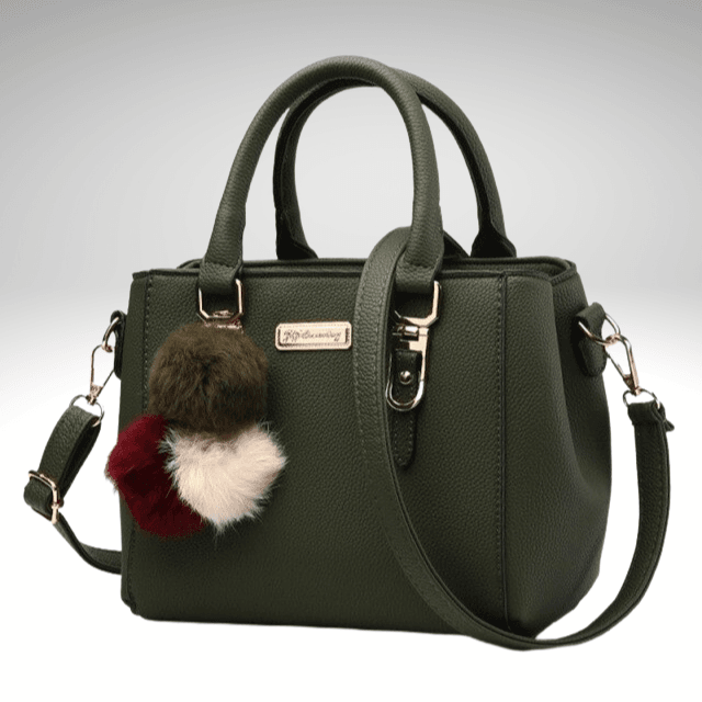 Kwality-Cute Small Tote Handbag with Gold Detailing -Green