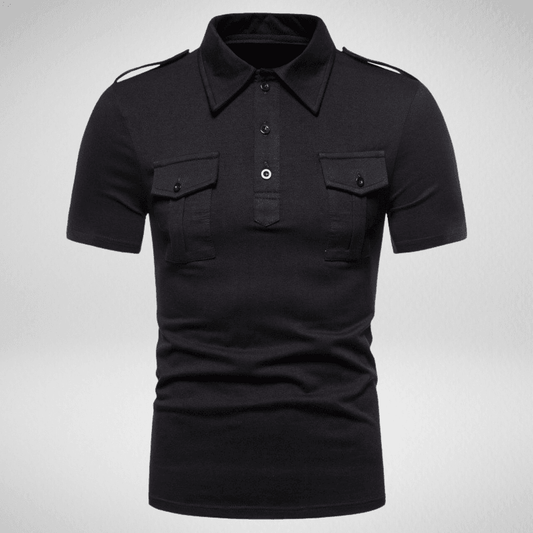 Kwality-Double Pocketed Polo Shirt -Black