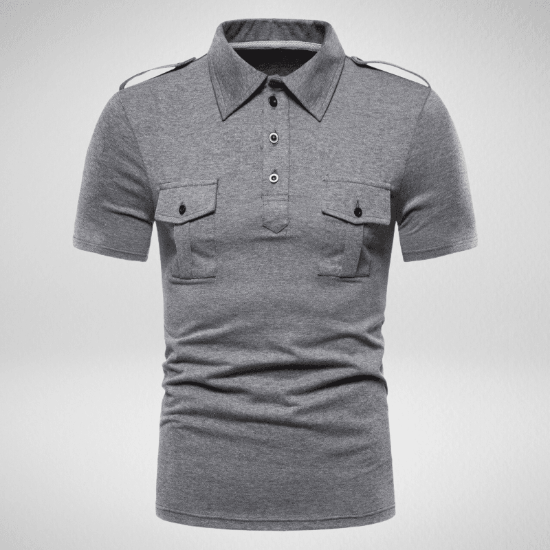 Kwality-Double Pocketed Polo Shirt -Gray