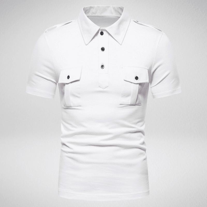 Kwality-Double Pocketed Polo Shirt -White