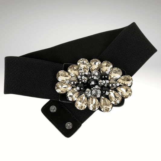 Fashion Jewellery Diamond Cluster Elasticated Belt