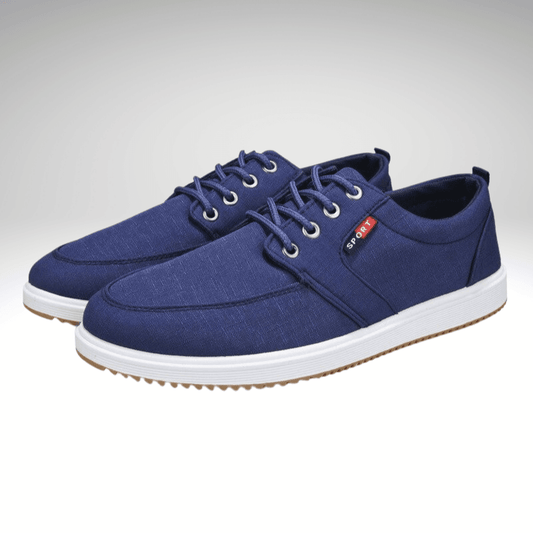 Kwality-Lace-Up Breathable Canvas Casual Shoe -Blue