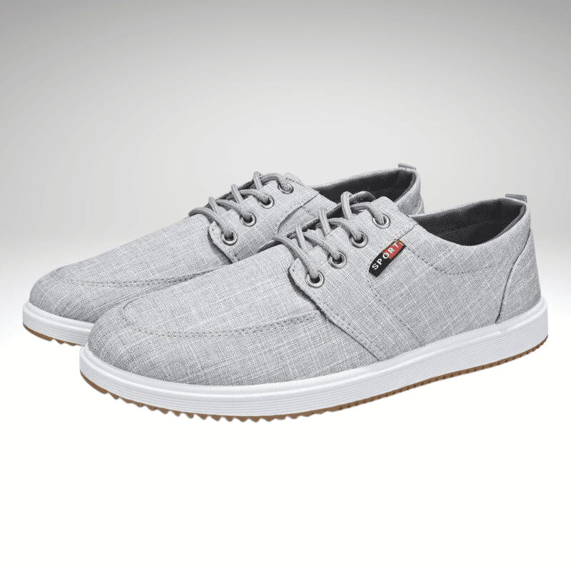 Kwality-Lace-Up Breathable Canvas Casual Shoe -Grey