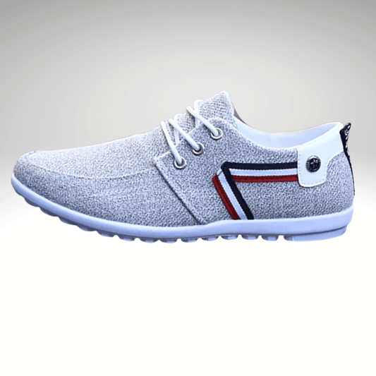 Kwality-Lace-Up Flexible Canvas Shoe -Grey