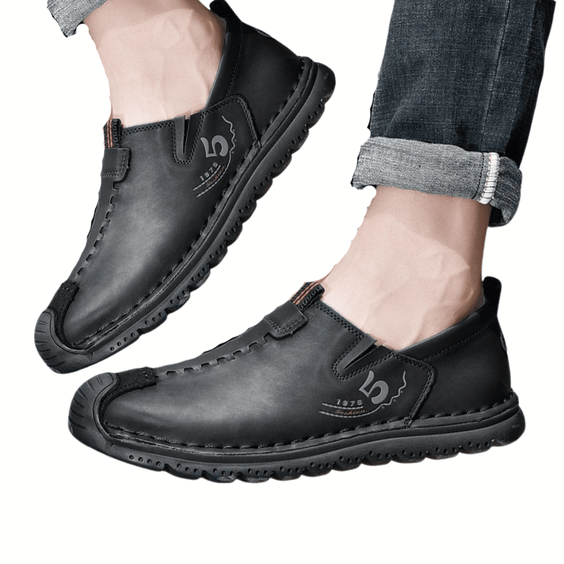 Kwality-Leather Slip-On Casual Loafer Shoe -Black