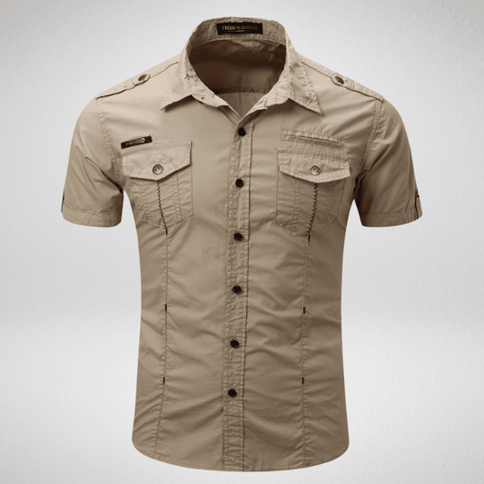 Kwality-Short Sleeve Slim Fit Shirt -Khaki