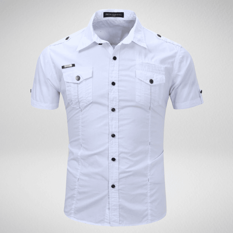 Kwality-Short Sleeve Slim Fit Shirt -White