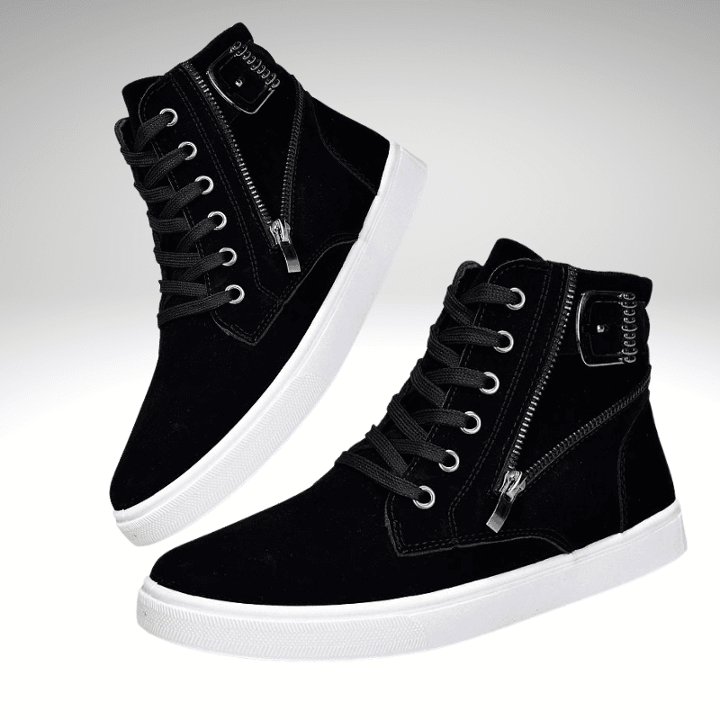 Zip, Lace and Buckle Casual Suede Boot