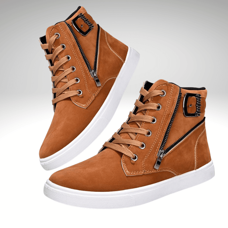 Zip, Lace and Buckle Casual Suede Boot