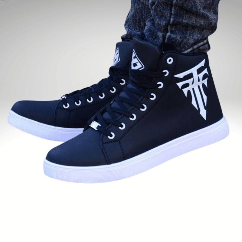 Kwality-Symbol Lace-Up High Top Trainer -Black